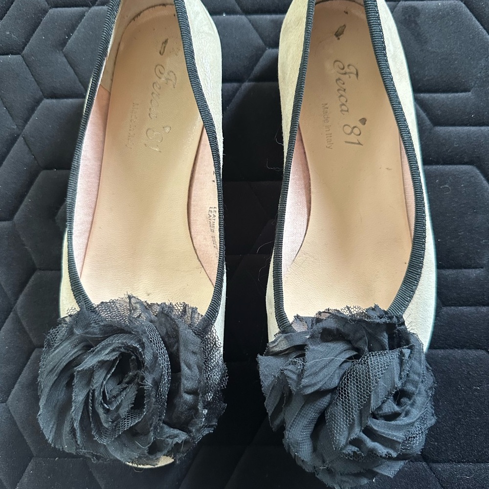 Ferca 81 Cream& Black ballet flats
